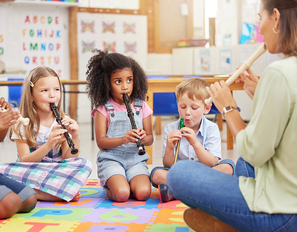Kids playing instruments